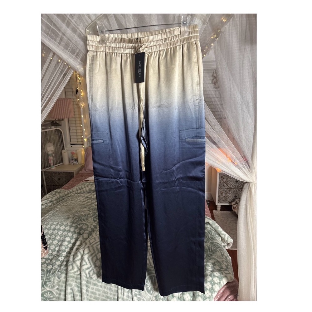 Lafayette 148 New York Gradient Blue and Cream Joggers